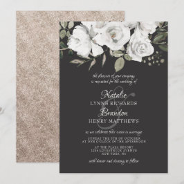 Vintage Cherish White Floral & Rose Einladung