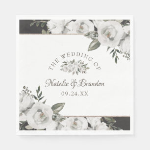 Vintage Cherish White Floral Wedgram Serviette