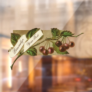 Vintage Cherries Retro Obstrestaurant Fensteraufkleber