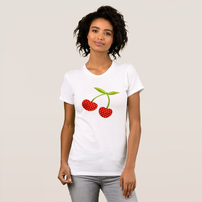Vintage Cherry-Abbildung T-Shirt (Vorne ganz)