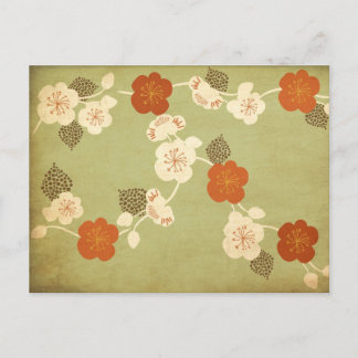 Vintage cherry blossom flowers Postcard Postkarte