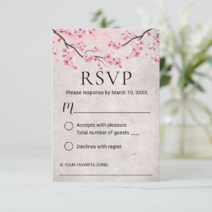 Vintage Cherry-Blossom-Frühling Hochzeit UAWG RSVP Karte