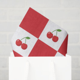 Vintage Cherry Gingham :Coquette & Cottagecore Seidenpapier