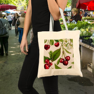 Vintage Cherry Illustration Tote Bag Tragetasche