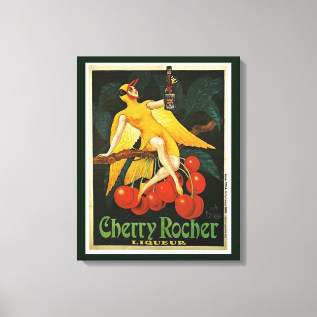 Vintage Cherry Rocher-Werbung Leinwanddruck (Vorderseite)