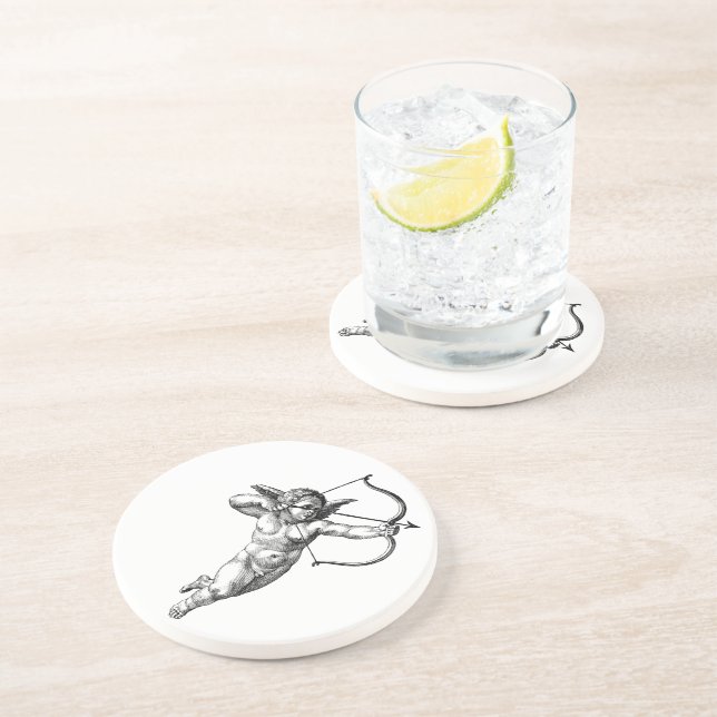 Vintage Cherub Angel Cupid-Liebe Getränkeuntersetzer (Seite)