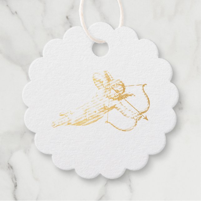 Vintage Cherub Cupid-Liebe Geschenkanhänger (Vorderseite)