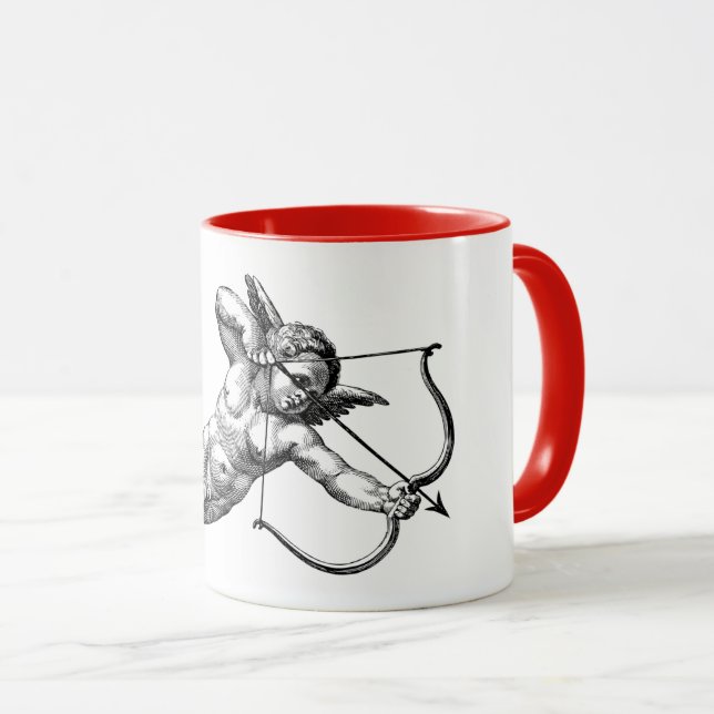 Vintage Cherub Cupid-Liebe Tasse (VorderseiteRechts)