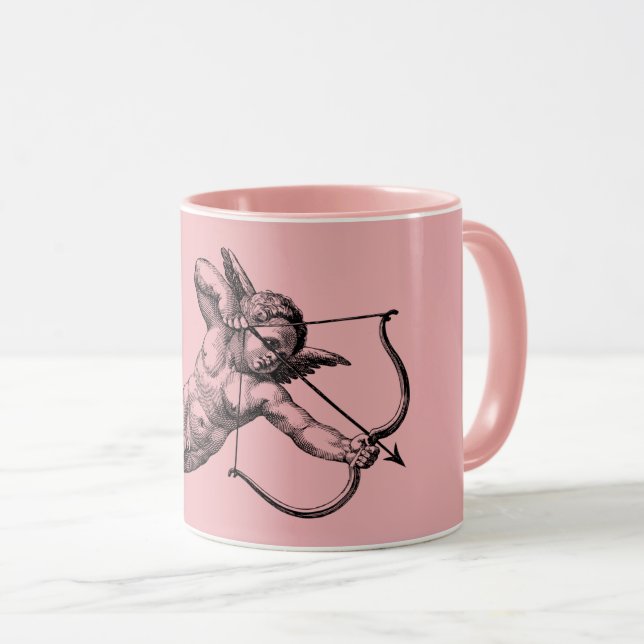Vintage Cherub Cupid-Liebe Tasse (VorderseiteRechts)