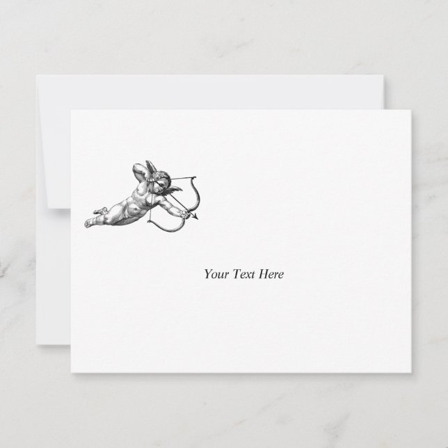 Vintage Cherub Cupid Love Wedding Celebration RSVP Karte (Vorderseite)