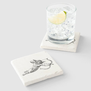 Vintage Cherub Engel Cupid Liebe Steinuntersetzer