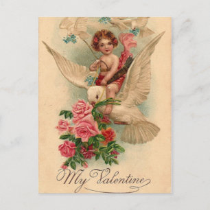 Vintage Cherub Mein Valentinstag Feiertagspostkarte