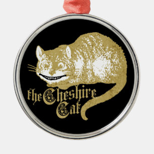 Vintage Cheshire-Katze Ornament Aus Metall