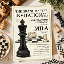 Vintage Chess Grandmaster Elegant Chess Birthday