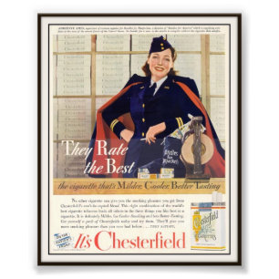 Vintage Chesterfield Zigarettenwerbung 1942 Fotodruck