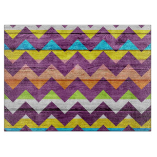 Vintage Chevron Holz Abstract #3 Schneidebrett