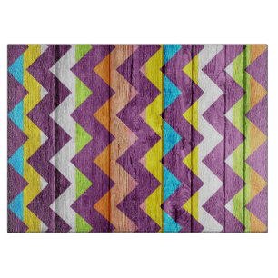 Vintage Chevron Holz Abstract #9 Schneidebrett