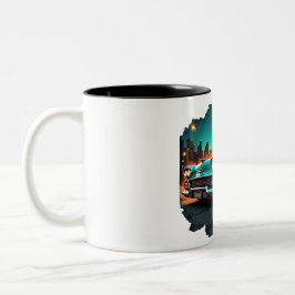Vintage-Chevy-Urban-Explosion-Tasse Zweifarbige Tasse