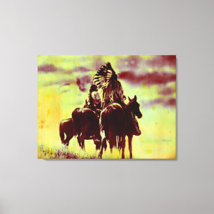 Vintage Cheyenne Krieger Wrapped Canvas Druck Leinwanddruck