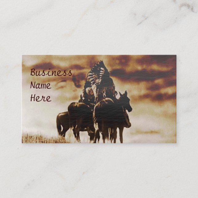 Vintage Cheyenne Warriors Business Cards Visitenkarte (Vorderseite)