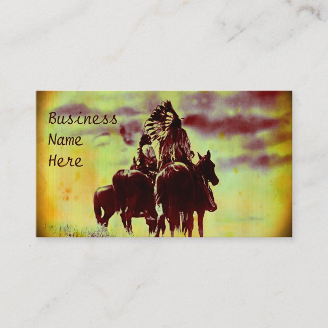Vintage Cheyenne Warriors Business Cards Visitenkarte (Vorderseite)