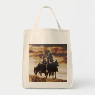 Vintage Cheyenne Warriors Grunge Lebensmittelgesch Tragetasche