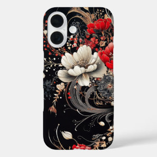 Vintage-Chic-Blumen-Botanische-Illustration iPhone 16 Hülle