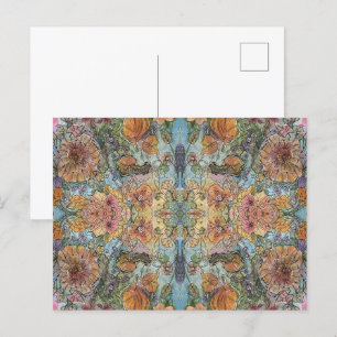 Vintage Chic Blumen Garten Aquarellmalerei Postkarte