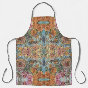 Vintage Chic Blumen Garten Aquarellmalerei Schürze