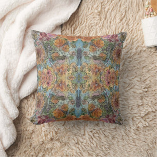 Vintage-Chic-Blumengarten Aquarellmalerei Kissen