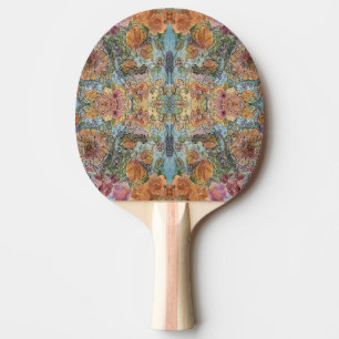 Vintage-Chic-Blumengarten Aquarellmalerei  Tischtennis Schläger