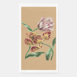 Vintage Chic Botanische Tulpen-Kunst aus dem 18. J Serviette