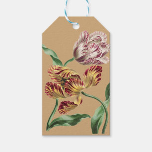 Vintage Chic Botanische Tulpenkunst aus dem 18. Ja Geschenkanhänger