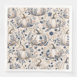 Vintage Chic Elfenbein-Kürbis Chinoiserie-Blumen Serviette