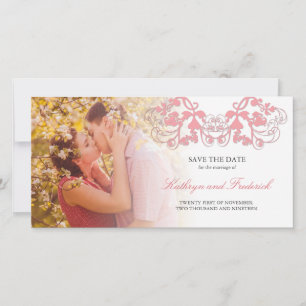 Vintage Chic Florales Gedeihen Hochzeitstermin Save The Date