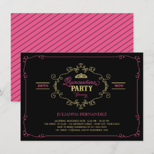 Vintage Chic Flourish Quinceanera Geburtstagsfeier Einladung