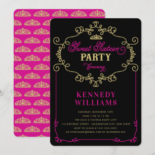 Vintage Chic Flourish Sweet 16 Geburtstagsfeier Einladung