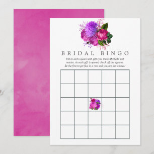 Vintage Chic Fuchsia- und Purpurfarbene Hochzeitsd Einladung