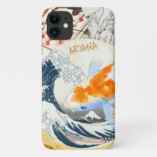 Vintage Chic Gold Koi-Teich mit japanischem Monogr Case-Mate iPhone Hülle