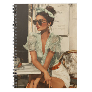 Vintage-Chic-Mode Frau Spiralblock Notizblock