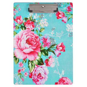 Vintage Chic Rosa Blumen Klemmbrett
