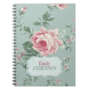 Vintage Chic-Rosa-Rose personalisiert Notizblock