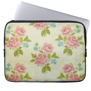 Vintage Chic Rosen Blumen Florale Laptop-Hülle Laptopschutzhülle