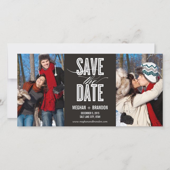 Vintage Chic Save The Date Fotokarten (Vorderseite)