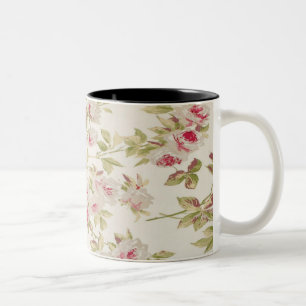 Vintage Chic Shabby Mädchenhaft Rosen Zweifarbige Tasse