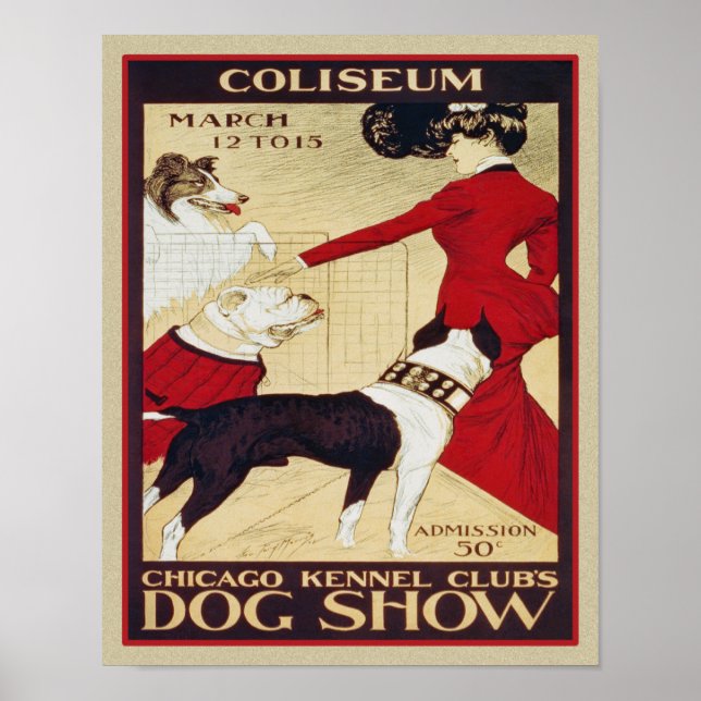 Vintage Chicago Dog Show Ad Poster (Vorne)