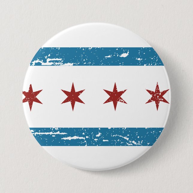 Vintage CHICAGO-Flagge Button (Vorderseite)