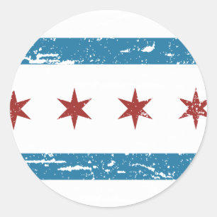 Vintage CHICAGO Flagge Runder Aufkleber