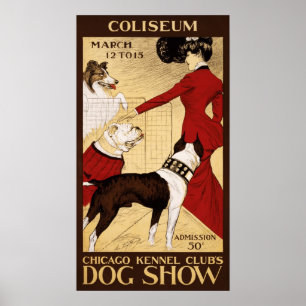 Vintage Chicago-Hundeshow-Anzeige Poster