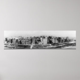 Vintage Chicago Illinois 1911 aus dem Flugzeug Poster